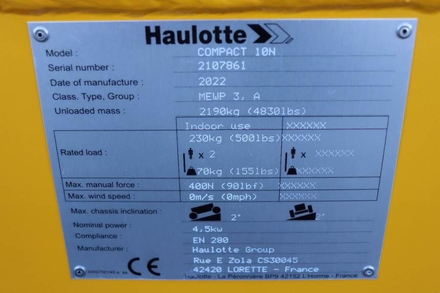 Teleskoparbeitsbühne tip Haulotte Compact 10N Valid Inspection, *Guarantee! 10m Work, Gebrauchtmaschine in Groenlo (Poză 8)
