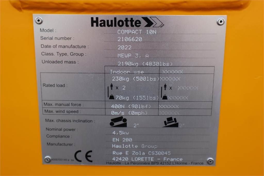 Teleskoparbeitsbühne des Typs Haulotte COMPACT 10N Valid Inspection, *Guarantee! 10m Work, Gebrauchtmaschine in Groenlo (Bild 6)