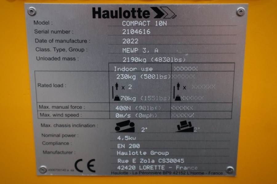 Teleskoparbeitsbühne tip Haulotte Compact 10N Valid inspection, *Guarantee! Non Mark, Gebrauchtmaschine in Groenlo (Poză 7)