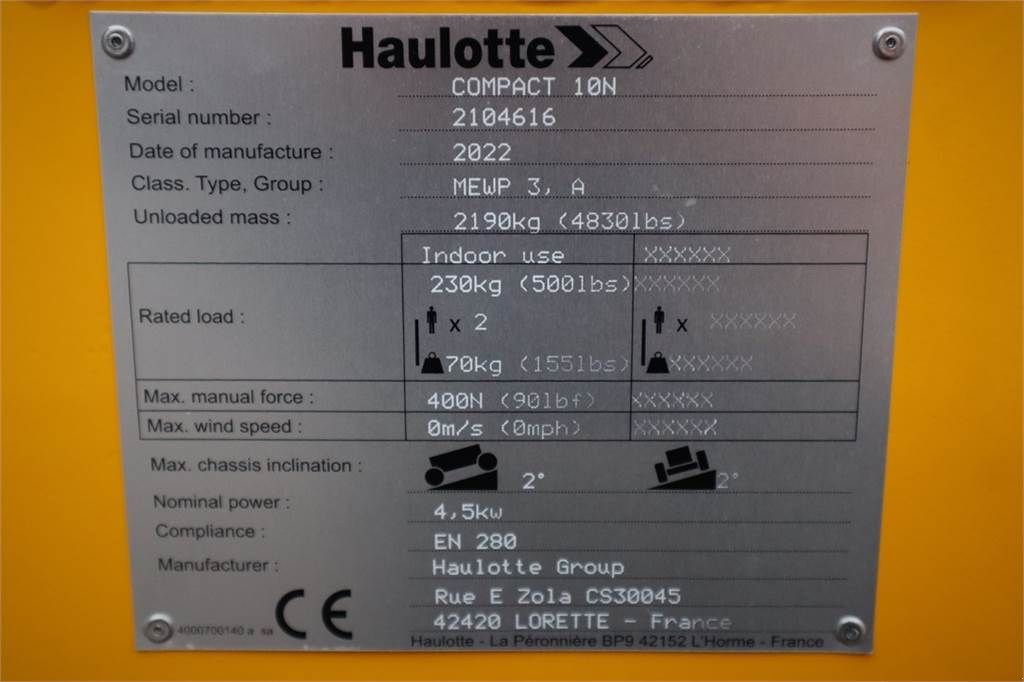 Teleskoparbeitsbühne typu Haulotte COMPACT 10N Valid inspection, *Guarantee! Non Mark, Gebrauchtmaschine w Groenlo (Zdjęcie 7)