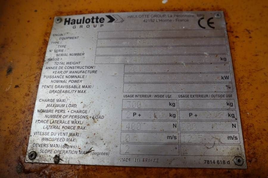 Teleskoparbeitsbühne tip Haulotte Compact 12 Electric, 12m Working Height, 300kg Cap, Gebrauchtmaschine in Groenlo (Poză 7)