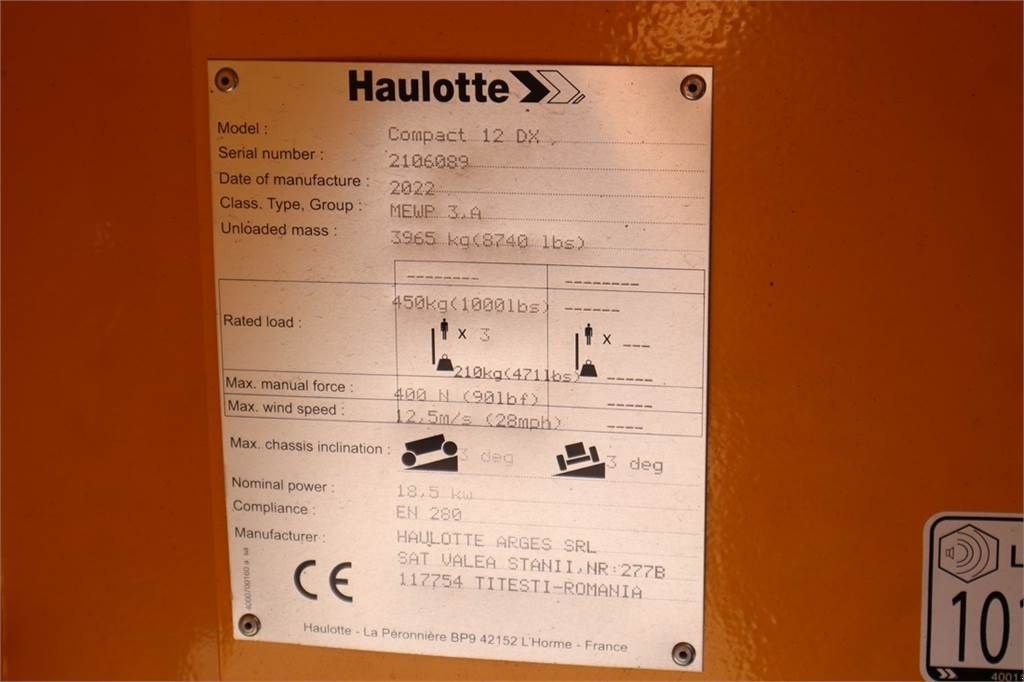 Teleskoparbeitsbühne des Typs Haulotte COMPACT 12DX Valid Inspection, *Guarantee! Diesel,, Gebrauchtmaschine in Groenlo (Bild 7)