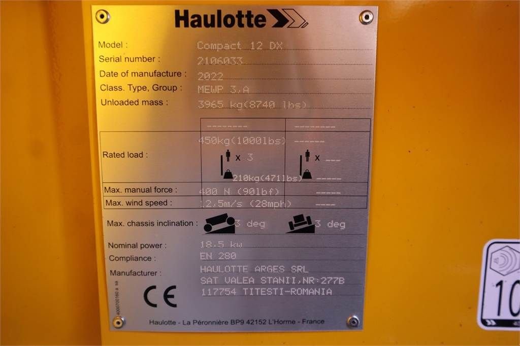 Teleskoparbeitsbühne des Typs Haulotte Compact 12DX Valid Inspection, *Guarantee! Diesel,, Gebrauchtmaschine in Groenlo (Bild 10)