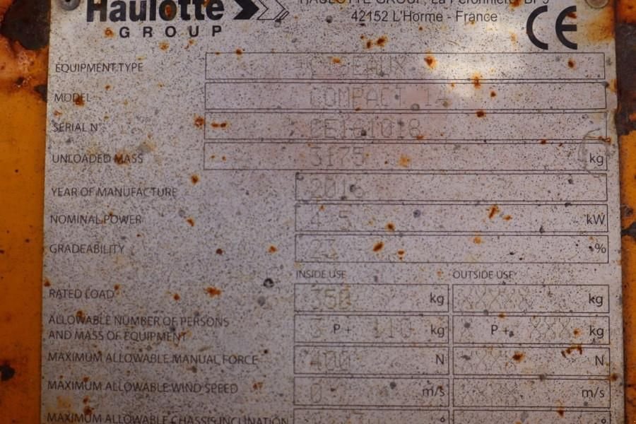 Teleskoparbeitsbühne типа Haulotte Compact 14 Electric, 14m Working Height, 350kg Cap, Gebrauchtmaschine в Groenlo (Фотография 8)