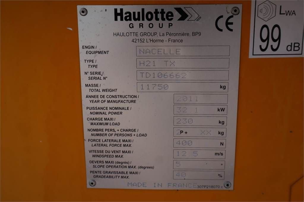 Teleskoparbeitsbühne des Typs Haulotte H21TX Diesel, 4x4 Drive, 20.85m Working Height, 17, Gebrauchtmaschine in Groenlo (Bild 7)
