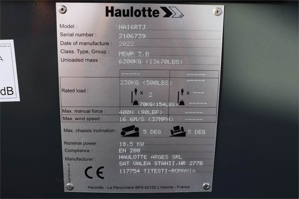 Teleskoparbeitsbühne des Typs Haulotte HA16RTJ Valid Inspection, *Guarantee! Diesel, 4x4, Gebrauchtmaschine in Groenlo (Bild 7)