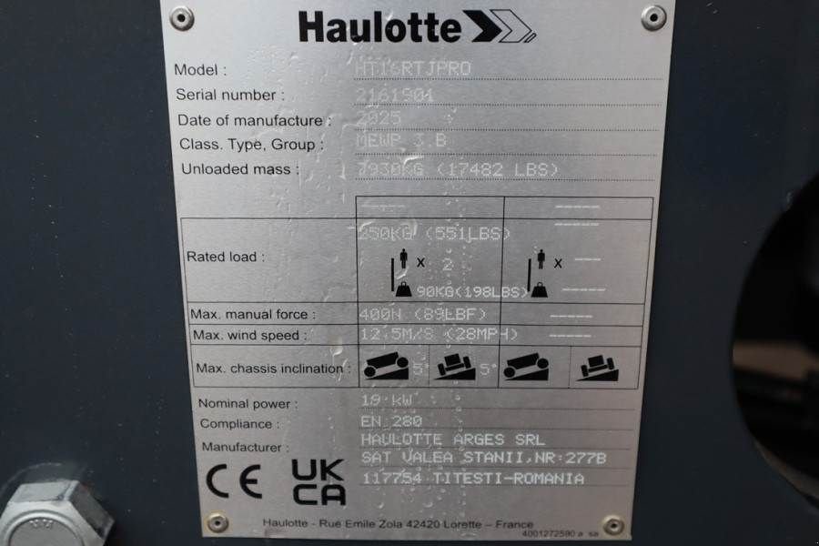Teleskoparbeitsbühne типа Haulotte HT16RTJ PRO NEW / UNUSED, Guarantee! Diesel, 4x4x4, Gebrauchtmaschine в Groenlo (Фотография 8)