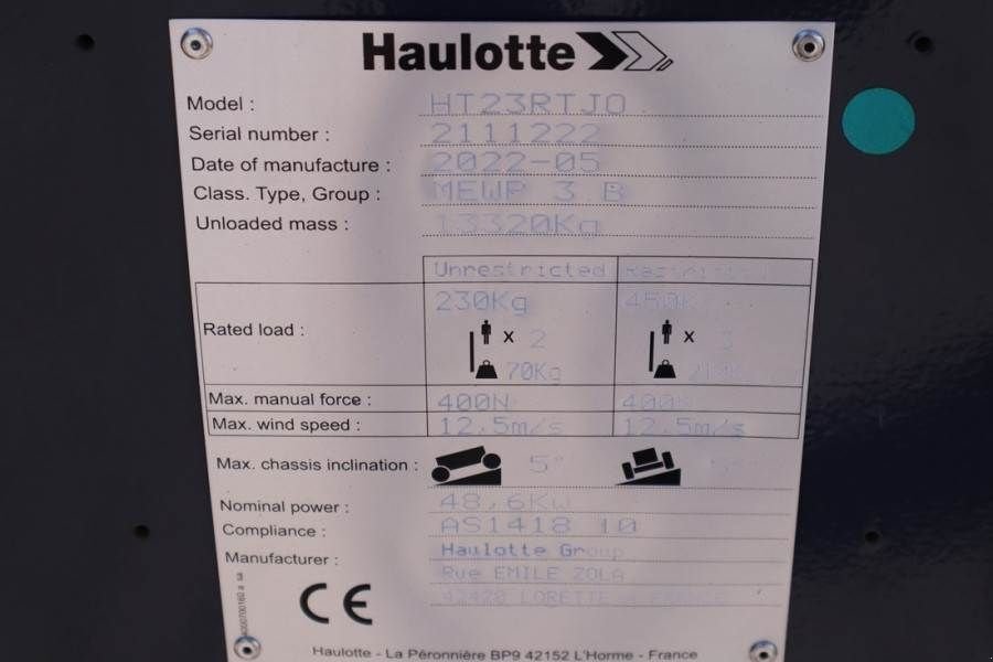 Teleskoparbeitsbühne tip Haulotte HT23RTJ O Valid Inspection, *Guarantee! Diesel, 4x, Gebrauchtmaschine in Groenlo (Poză 8)