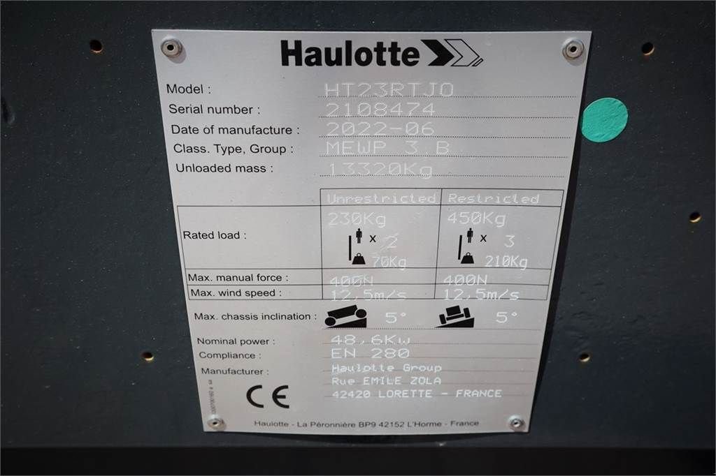 Teleskoparbeitsbühne типа Haulotte HT23RTJO Valid Inspection, *Guarantee! Diesel, 4x4, Gebrauchtmaschine в Groenlo (Фотография 7)