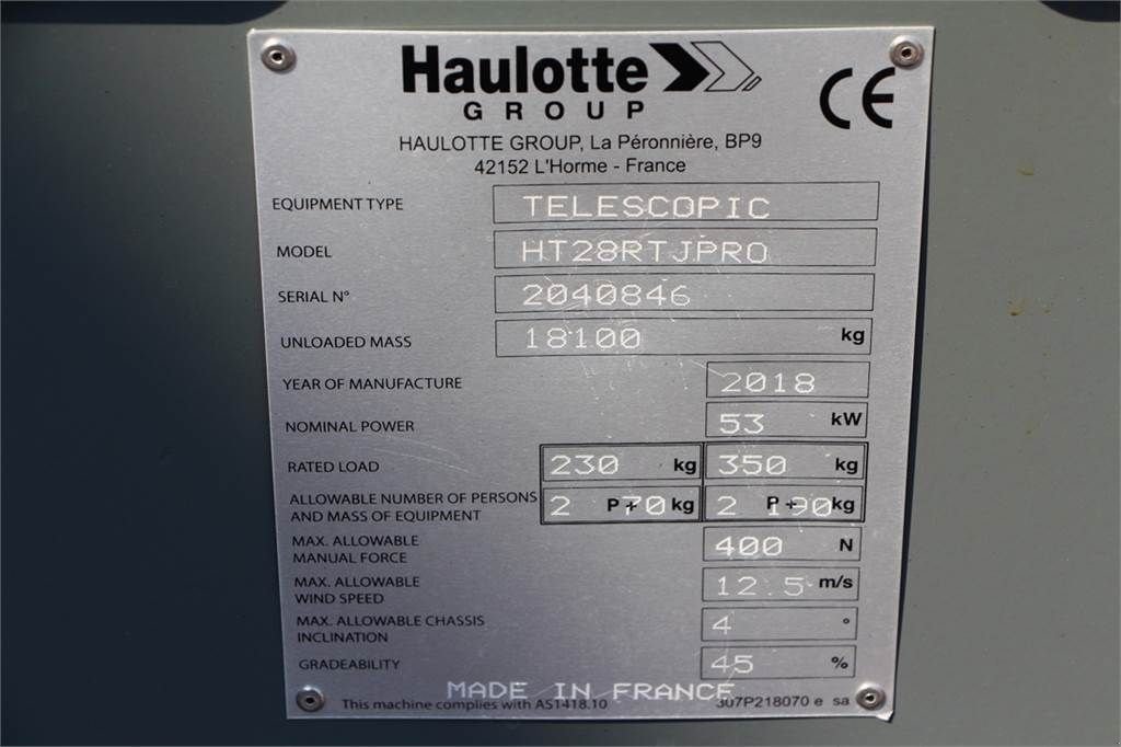 Teleskoparbeitsbühne des Typs Haulotte HT28RTJPRO Valid inspection, *Guarantee! 28 m Work, Gebrauchtmaschine in Groenlo (Bild 8)