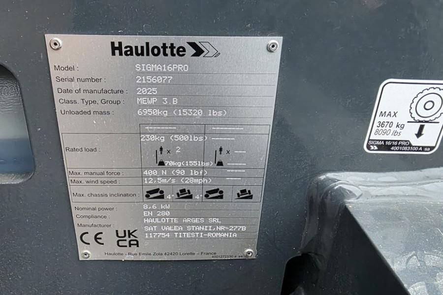 Teleskoparbeitsbühne του τύπου Haulotte SIGMA 16PRO NEW / UNUSED, Valid Inspection, *Guara, Gebrauchtmaschine σε Groenlo (Φωτογραφία 7)