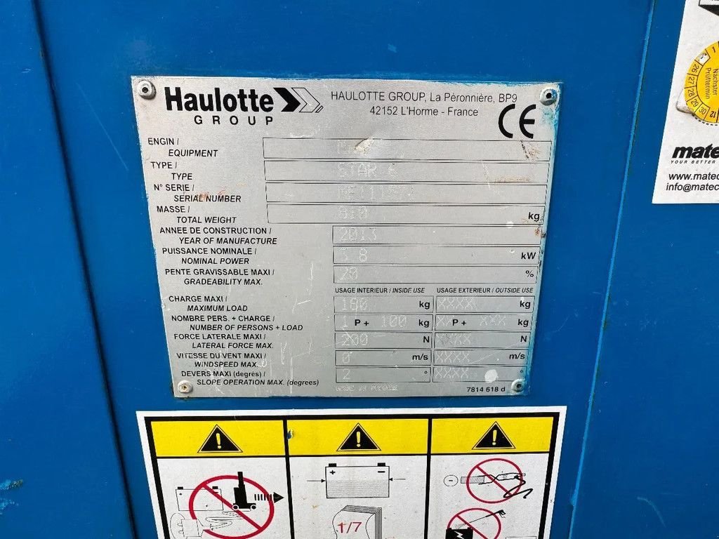 Teleskoparbeitsbühne vrste Haulotte Star 6 Picking Hoogwerker Masthoogwerker, Gebrauchtmaschine v Hedel (Slika 4)