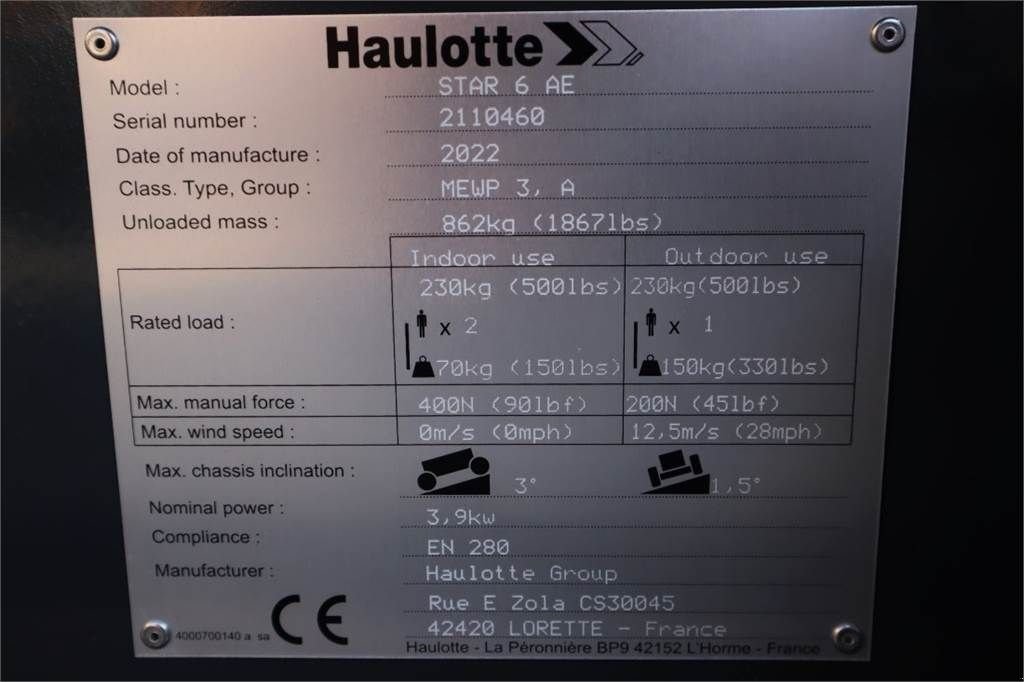 Teleskoparbeitsbühne типа Haulotte STAR 6AE Valid inspection, *Guarantee! Electric, N, Gebrauchtmaschine в Groenlo (Фотография 7)