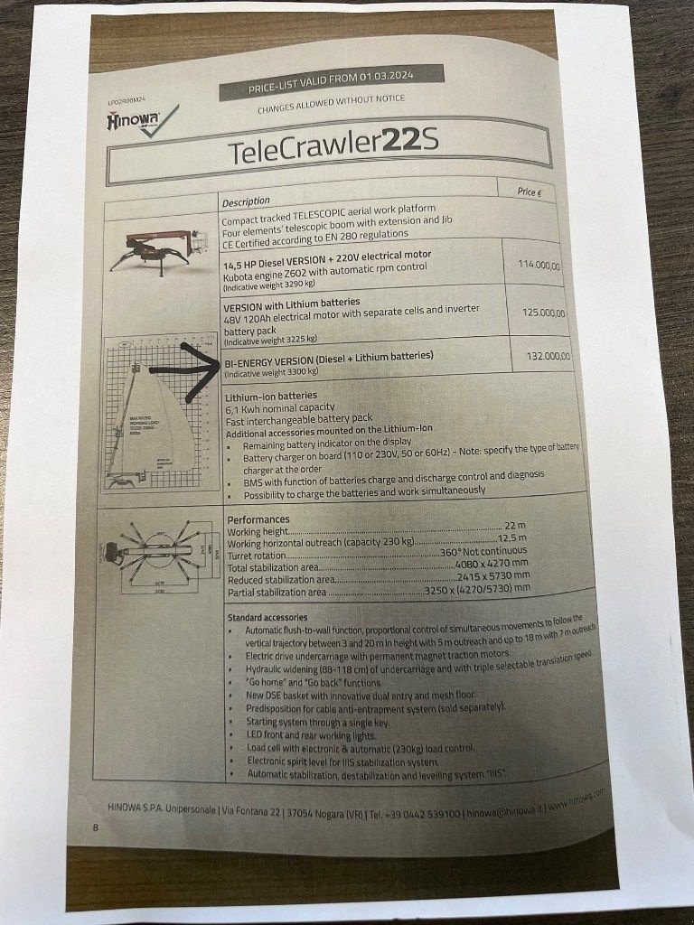 Teleskoparbeitsbühne of the type Hinowa TC 22, Neumaschine in WIJCHEN (Picture 5)