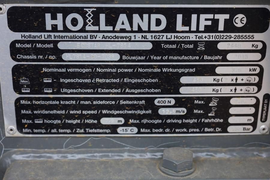 Teleskoparbeitsbühne tipa Holland Lift Ecostar HL-7814 Electric, 10m Working Height, 450k, Gebrauchtmaschine u Groenlo (Slika 7)