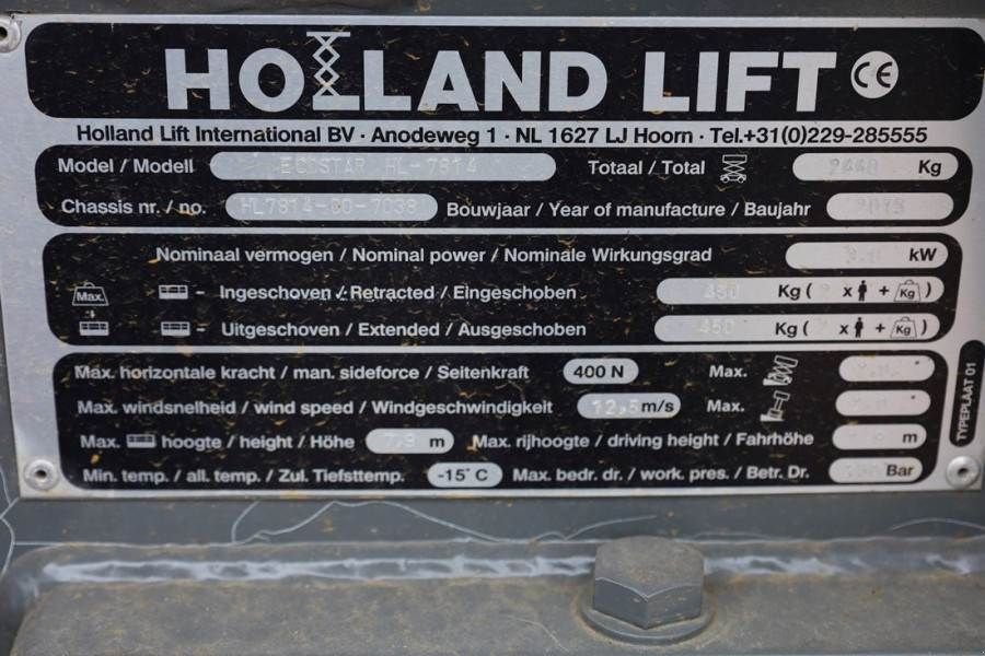 Teleskoparbeitsbühne des Typs Holland Lift Ecostar HL-7814 Electric, 10m Working Height, 450k, Gebrauchtmaschine in Groenlo (Bild 7)