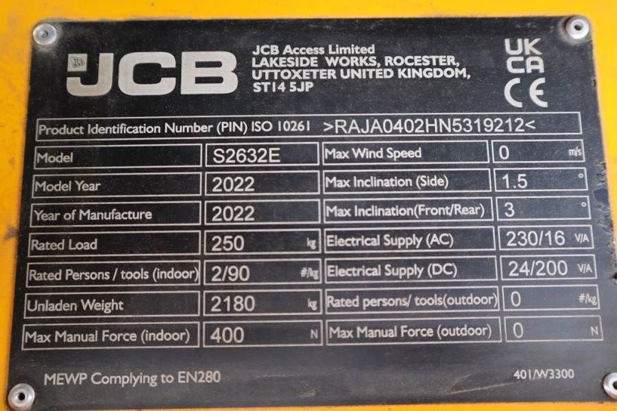 Teleskoparbeitsbühne του τύπου JCB S2632E Valid inspection, *Guarantee! New And Avail, Gebrauchtmaschine σε Groenlo (Φωτογραφία 7)