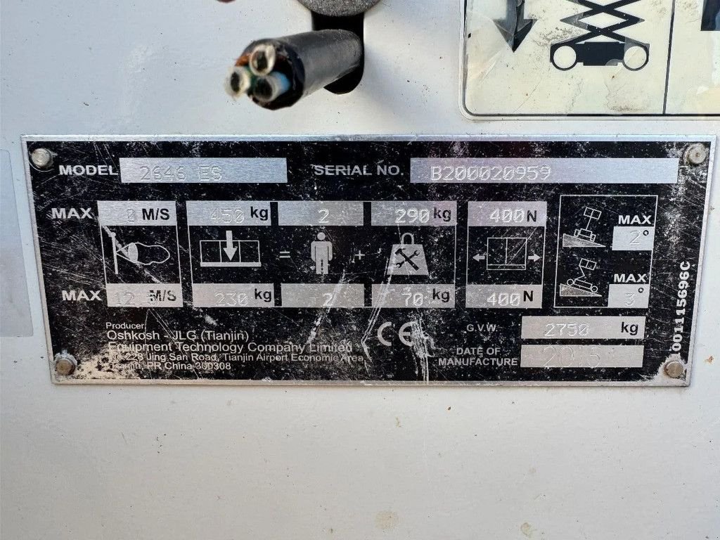 Teleskoparbeitsbühne vrste JLG 2646ES Hoogwerker Schaarhoogwerker, Gebrauchtmaschine v Hedel (Slika 10)