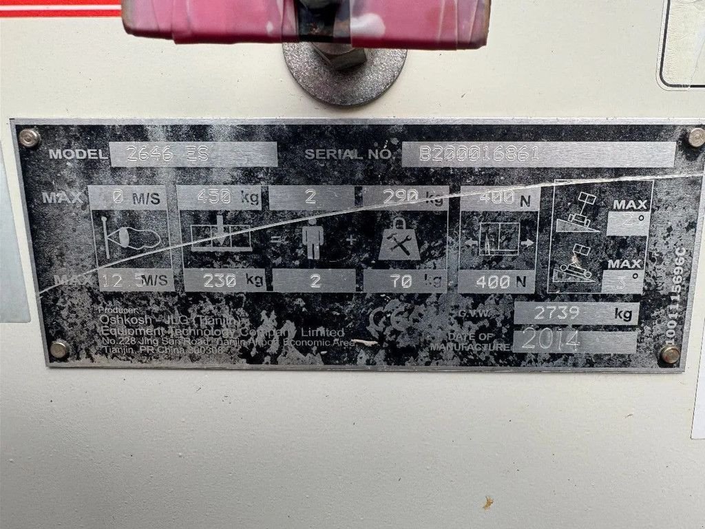 Teleskoparbeitsbühne vrste JLG 2646ES Hoogwerker Schaarhoogwerker, Gebrauchtmaschine v Hedel (Slika 10)