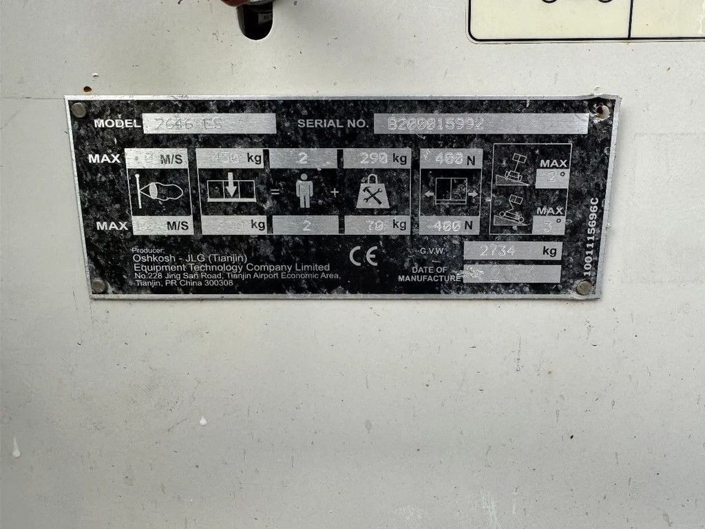 Teleskoparbeitsbühne vrste JLG 2646ES Hoogwerker Schaarhoogwerker, Gebrauchtmaschine v Hedel (Slika 10)