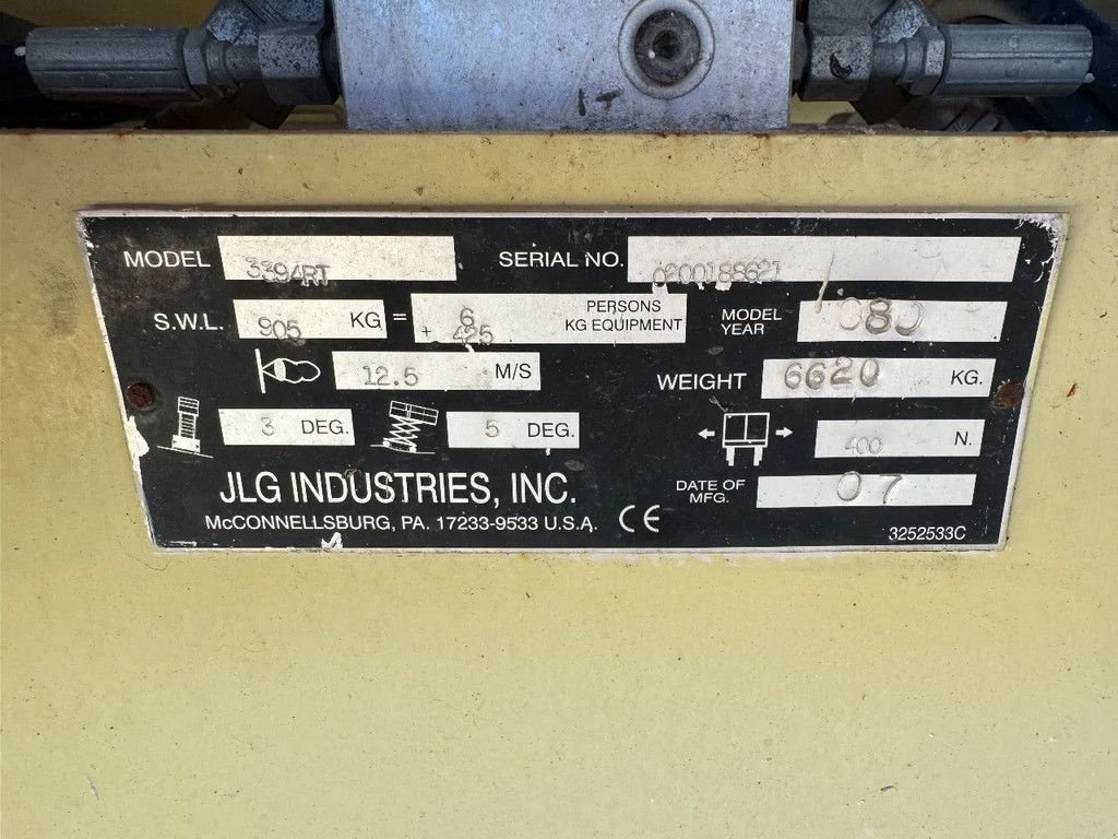 Teleskoparbeitsbühne tip JLG 3394RT Hoogwerker Schaarhoogwerker, Gebrauchtmaschine in Hedel (Poză 10)