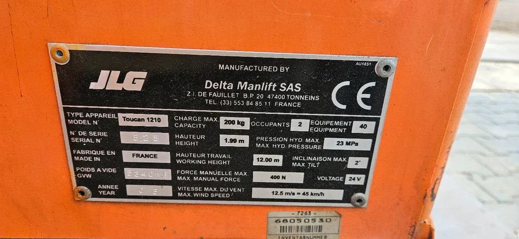 Teleskoparbeitsbühne typu JLG TOUCAN 1210, Gebrauchtmaschine v Scharsterbrug (Obrázek 11)