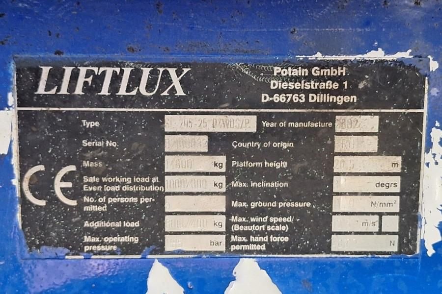 Teleskoparbeitsbühne tip Liftlux SL205-25D4WDS/P Diesel, 4x4 Drive, Hydraulic Deck, Gebrauchtmaschine in Groenlo (Poză 7)