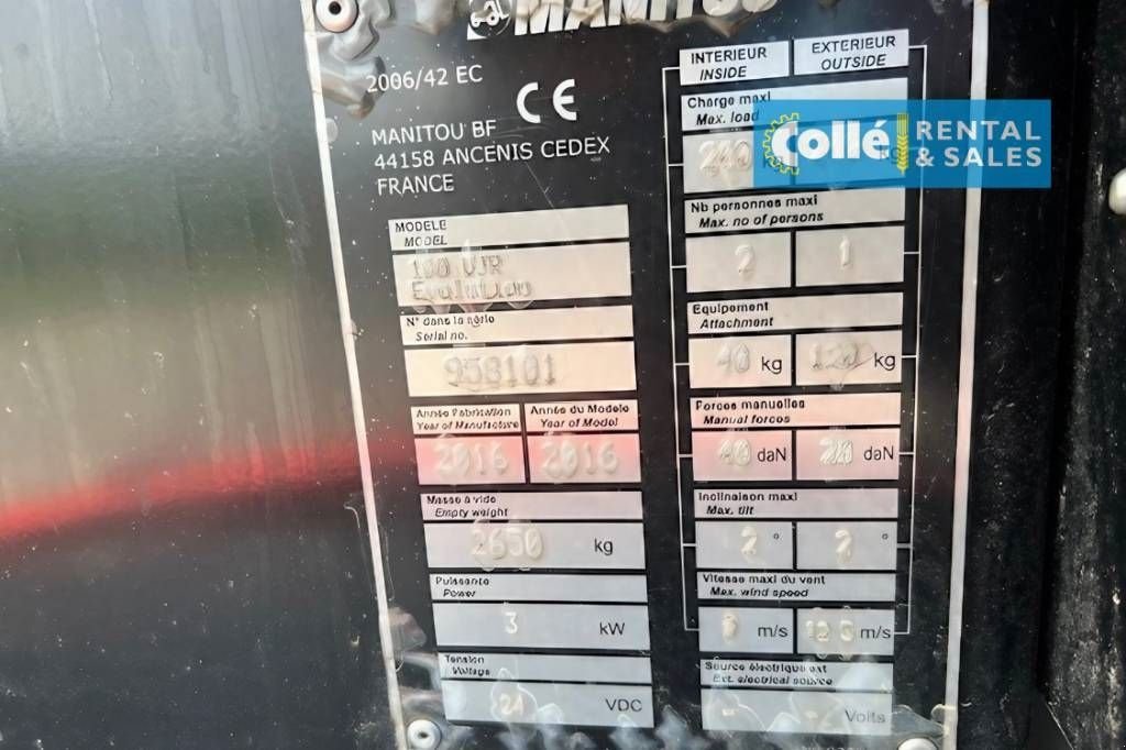 Teleskoparbeitsbühne типа Manitou 100 VJR 2016, Gebrauchtmaschine в Sittard (Фотография 7)