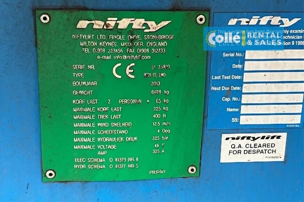 Teleskoparbeitsbühne типа Niftylift HR 21 D E 2013, Gebrauchtmaschine в Sittard (Фотография 11)