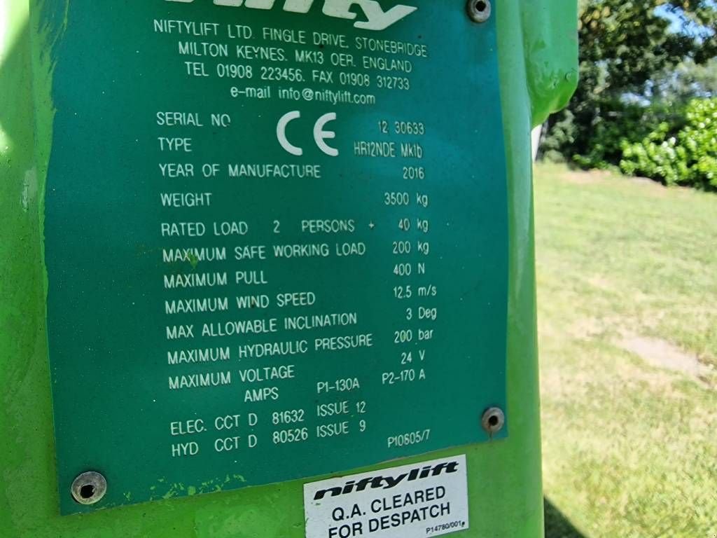 Teleskoparbeitsbühne des Typs Niftylift HR12NDE MK1b hybrid boomlift 12m knikarmhoogwerker, Gebrauchtmaschine in Hooge mierde (Bild 10)