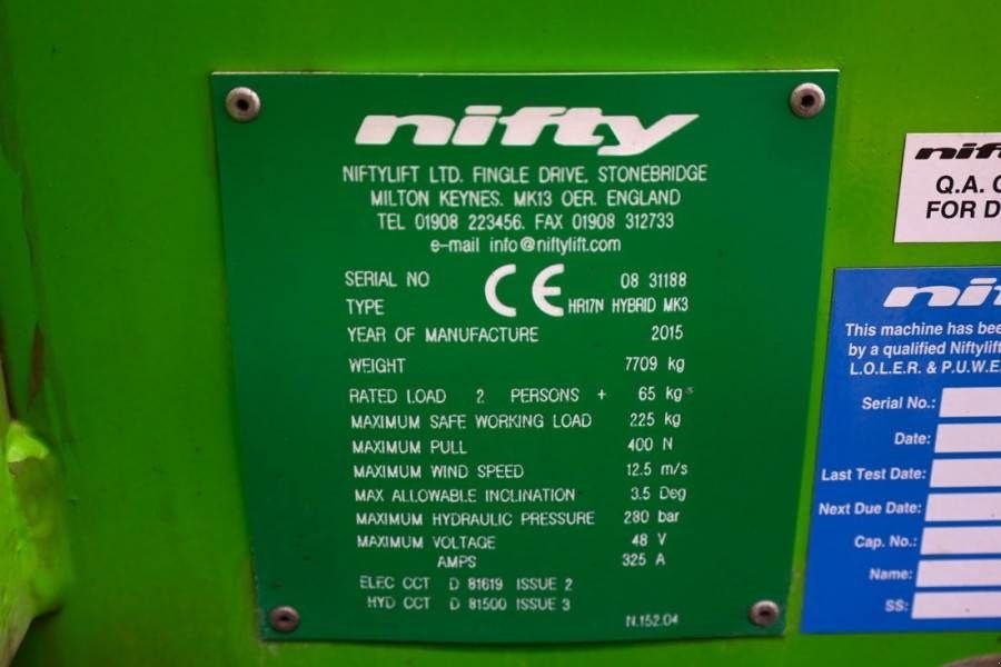 Teleskoparbeitsbühne типа Niftylift HR17N Hybrid MK3 Hybrid Battery & Diesel, 17m Work, Gebrauchtmaschine в Groenlo (Фотография 7)