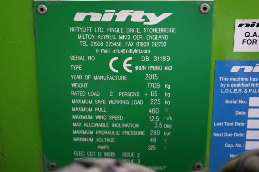 Teleskoparbeitsbühne tip Niftylift HR17N Hybrid MK3 Hybrid Battery & Diesel, 17m Work, Gebrauchtmaschine in Groenlo (Poză 8)