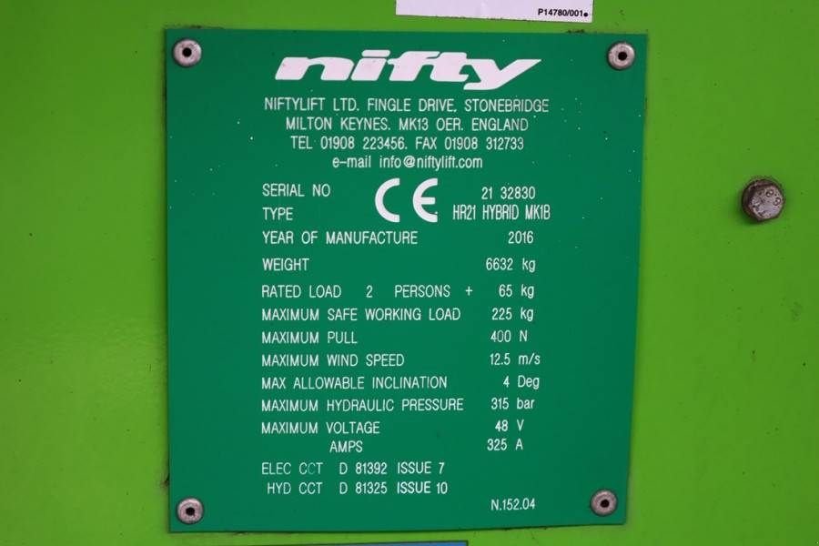 Teleskoparbeitsbühne des Typs Niftylift HR21 HYBRID Hybrid, 4x4 Drive, 21m Working Height,, Gebrauchtmaschine in Groenlo (Bild 7)