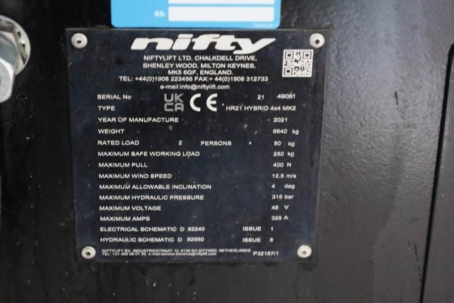 Teleskoparbeitsbühne typu Niftylift HR21 HYBRIDE 4x4 MK2 Hybride, 4x4 Drive, 21m Worki, Gebrauchtmaschine v Groenlo (Obrázek 8)