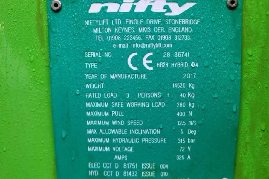 Teleskoparbeitsbühne типа Niftylift HR28 Hybrid 4x4 As-Is, Hybrid, 4x4 Drive, 28m Work, Gebrauchtmaschine в Groenlo (Фотография 7)
