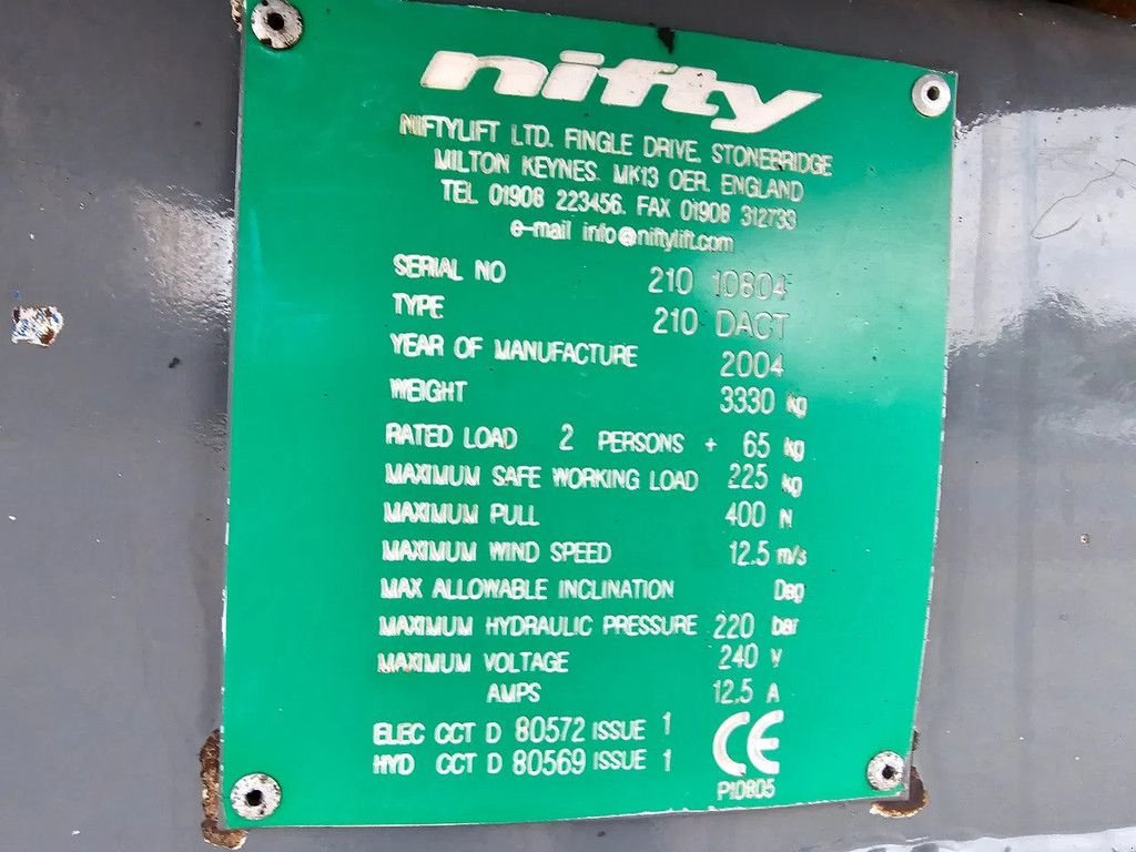 Teleskoparbeitsbühne of the type Niftylift Nl210 diesel hoogwerker aanhangerhoogwerker, Gebrauchtmaschine in Scherpenzeel (Picture 9)