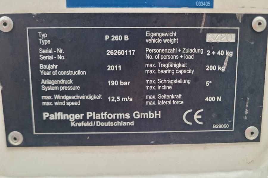 Teleskoparbeitsbühne типа Palfinger P260B As - Is, Dutch Registration, Driving Licence, Gebrauchtmaschine в Groenlo (Фотография 7)