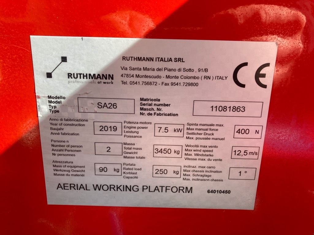 Teleskoparbeitsbühne des Typs Ruthmann SA 26 Blue Hybrid, Gebrauchtmaschine in WIJCHEN (Bild 8)