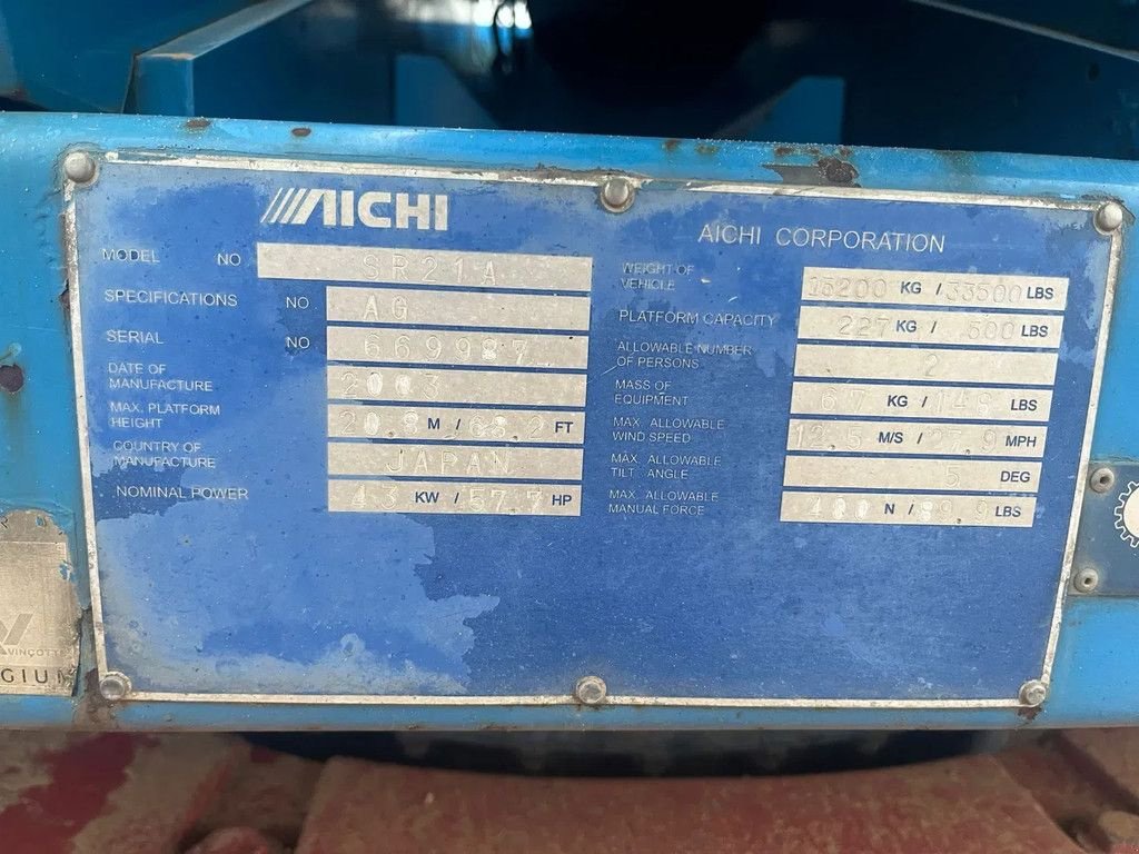 Teleskoparbeitsbühne tipa Sonstige Aichi SR 21 A Hoogwerker rups, Gebrauchtmaschine u Ruinerwold (Slika 11)