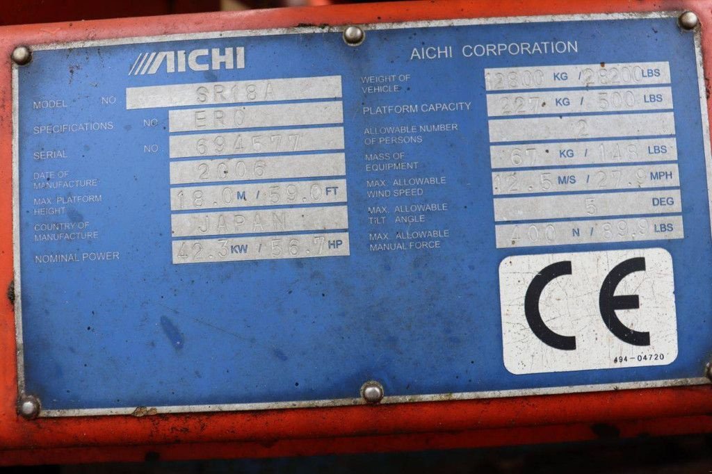 Teleskoparbeitsbühne tipa Sonstige Aichi SR18A, Gebrauchtmaschine u Antwerpen (Slika 11)