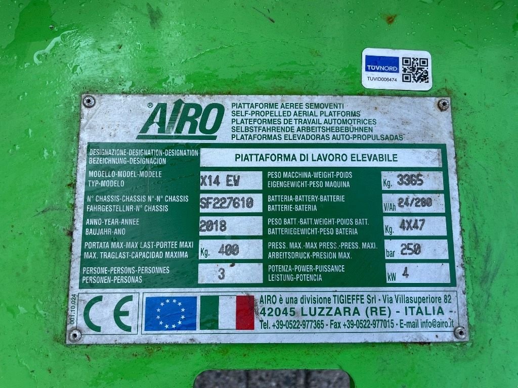 Teleskoparbeitsbühne typu Sonstige AIRO X 14 EW, Gebrauchtmaschine v WIJCHEN (Obrázek 3)