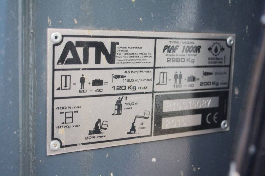 Teleskoparbeitsbühne des Typs Sonstige ATN Piaf 1000R, Gebrauchtmaschine in Antwerpen (Bild 5)
