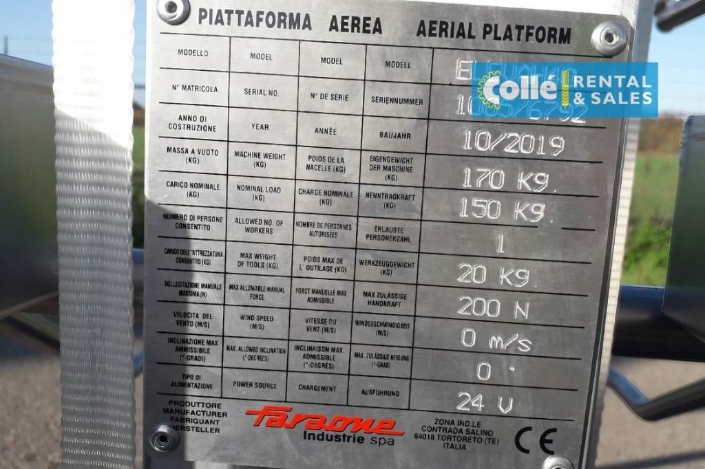 Teleskoparbeitsbühne des Typs Sonstige Faraone Elevah 40 2019, Neumaschine in Sittard (Bild 8)