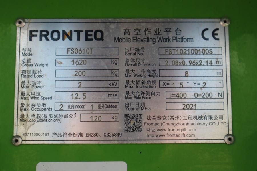 Teleskoparbeitsbühne tipa Sonstige Fronteq FS0610T CE Declaration, 6.7m Working Height, 200kg, Gebrauchtmaschine u Groenlo (Slika 8)