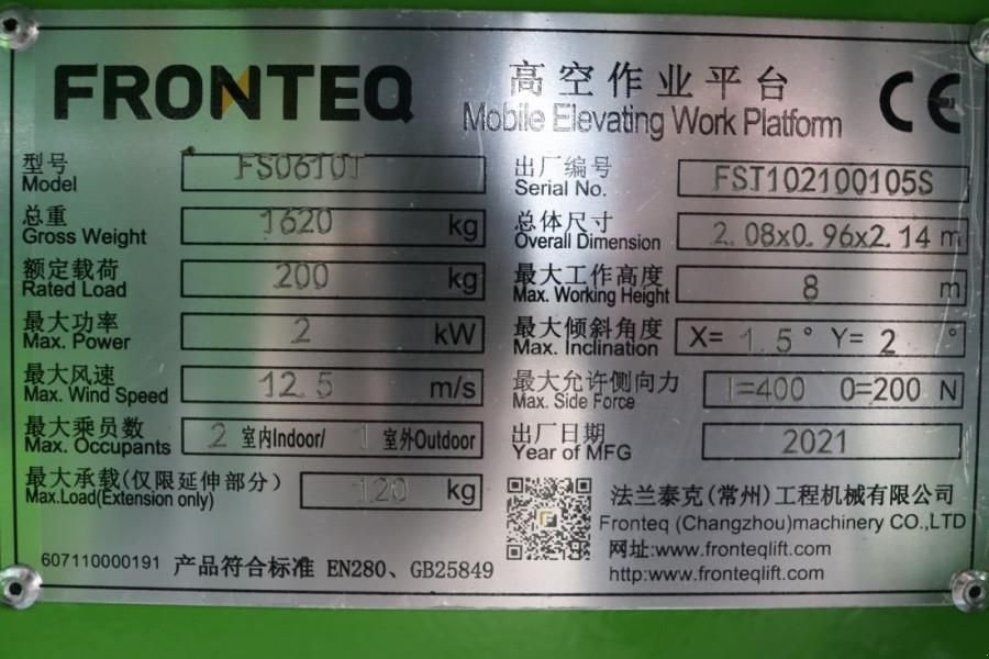 Teleskoparbeitsbühne tipa Sonstige Fronteq FS0610T CE Declaration, 6.7m Working Height, 200kg, Gebrauchtmaschine u Groenlo (Slika 7)