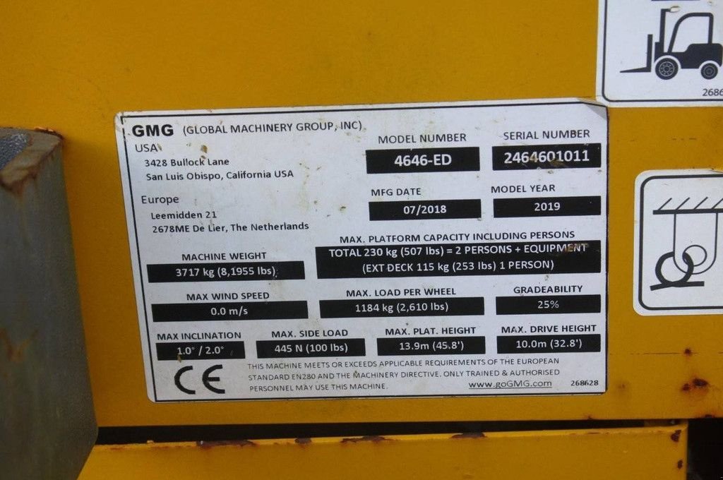Teleskoparbeitsbühne типа Sonstige GMG 4646ED, Gebrauchtmaschine в Antwerpen (Фотография 8)