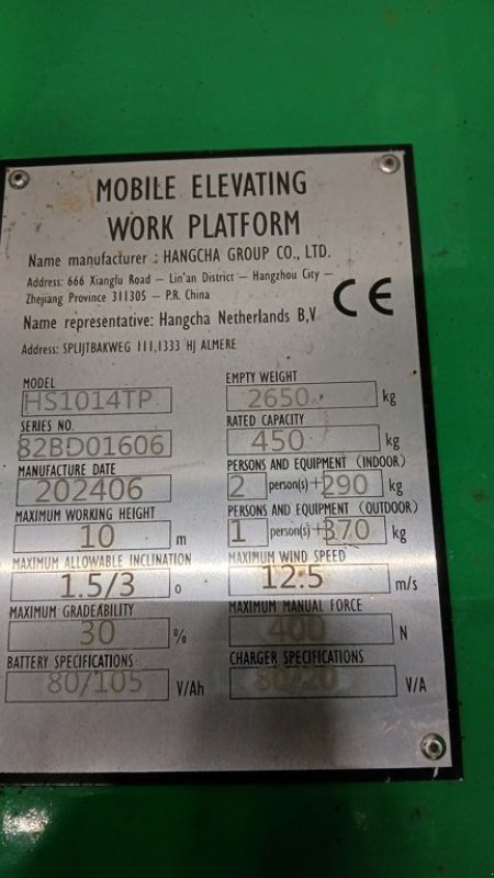 Teleskoparbeitsbühne a típus Sonstige Hangcha HS1014TP, Neumaschine ekkor: Barneveld (Kép 3)