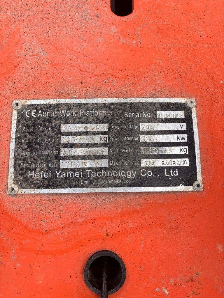 Teleskoparbeitsbühne typu Sonstige Hefei Yamei 5.8M, Gebrauchtmaschine w Oud Gastel (Zdjęcie 5)