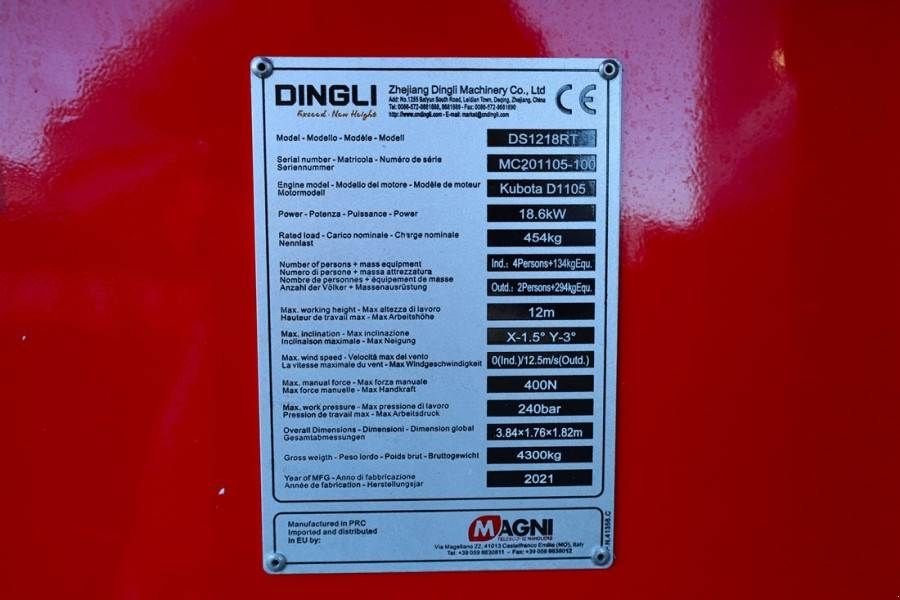 Teleskoparbeitsbühne tipa Sonstige MAGNI DS1218RT Valid inspection, Diesel, 4x4 Drive, 12m, Gebrauchtmaschine u Groenlo (Slika 8)