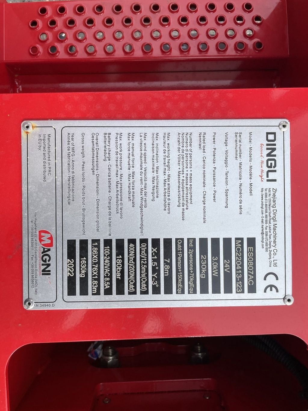 Teleskoparbeitsbühne tip Sonstige MAGNI ES0807 AC schaarhoogwerker NIEUW &euro;165 LEASE, Neumaschine in Neer (Poză 10)